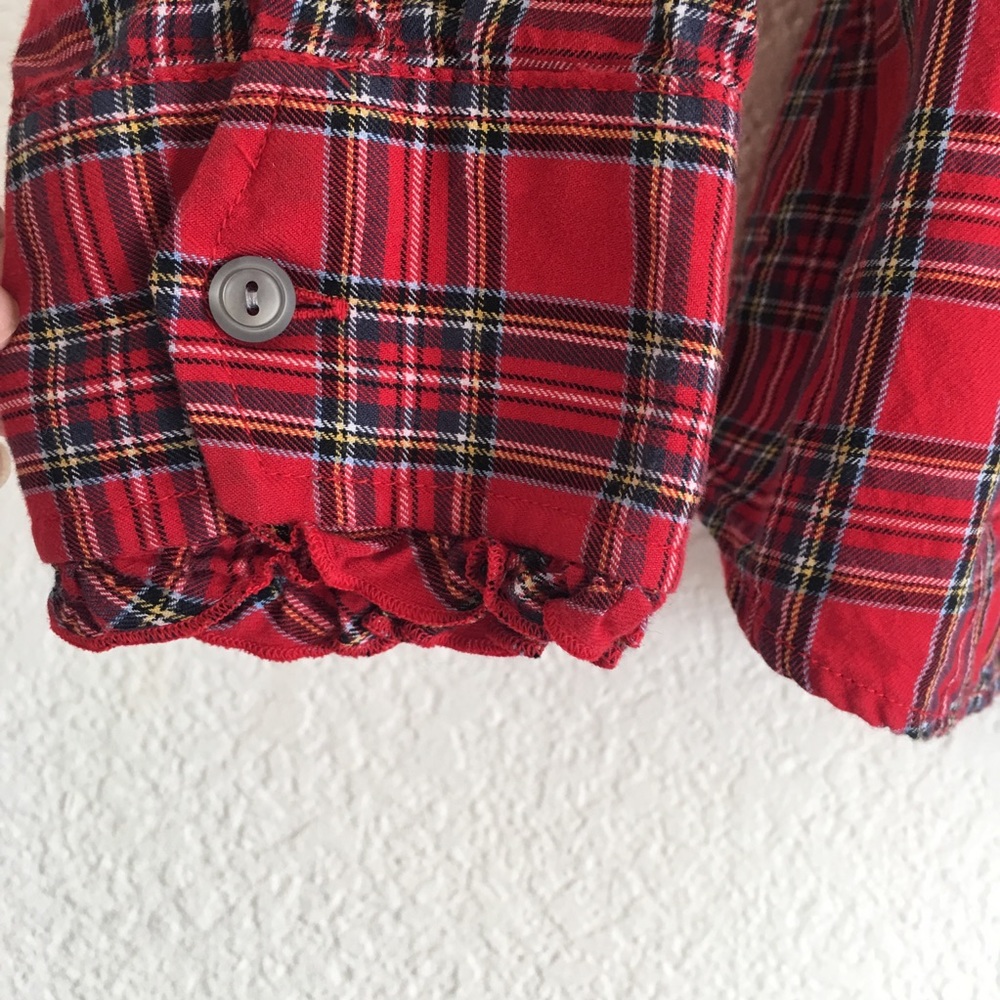 Vintage Pendleton Plaid Ruffle Button Up Shirt Top - Picture 5 of 7